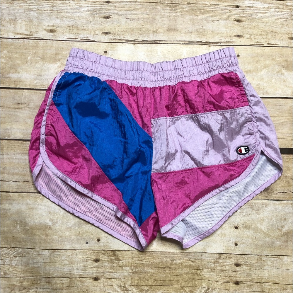 Champion Women’s Barbiecore Y2K Ice Cake Color Block Crinkle Shorts